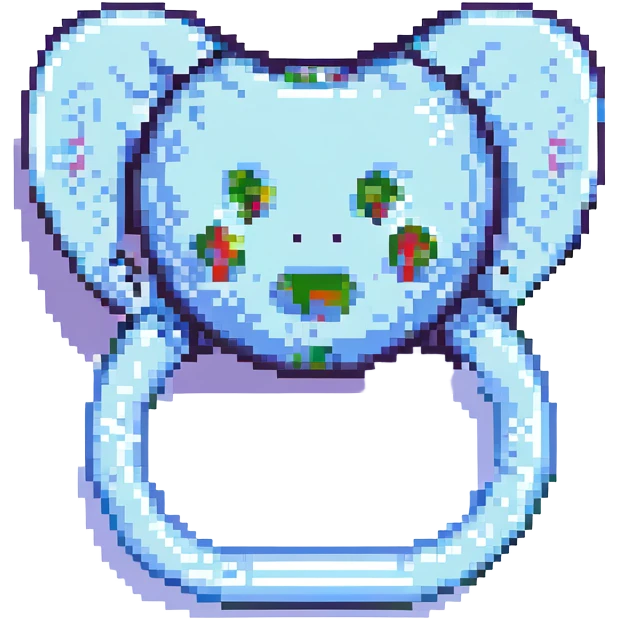 pixel art orange pacifier emoji