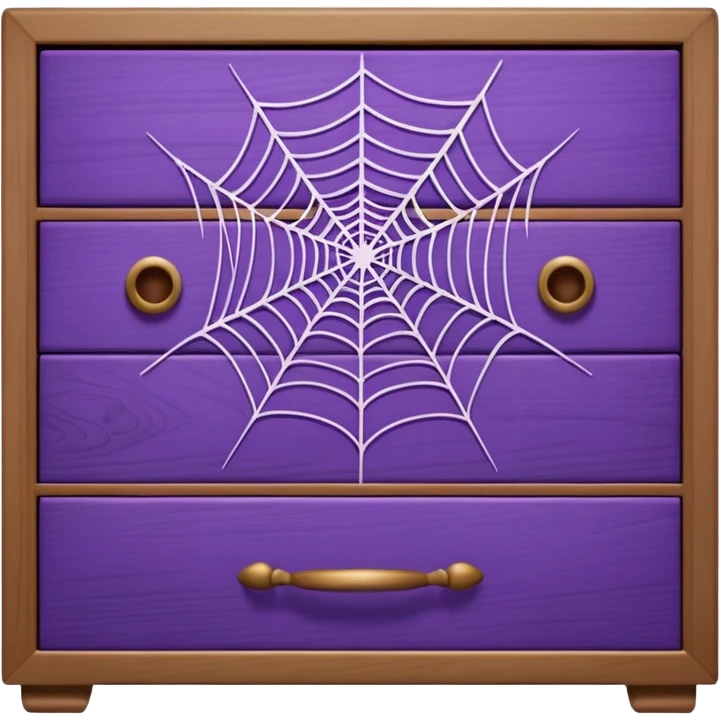 purple spider webs on an open drawer emoji