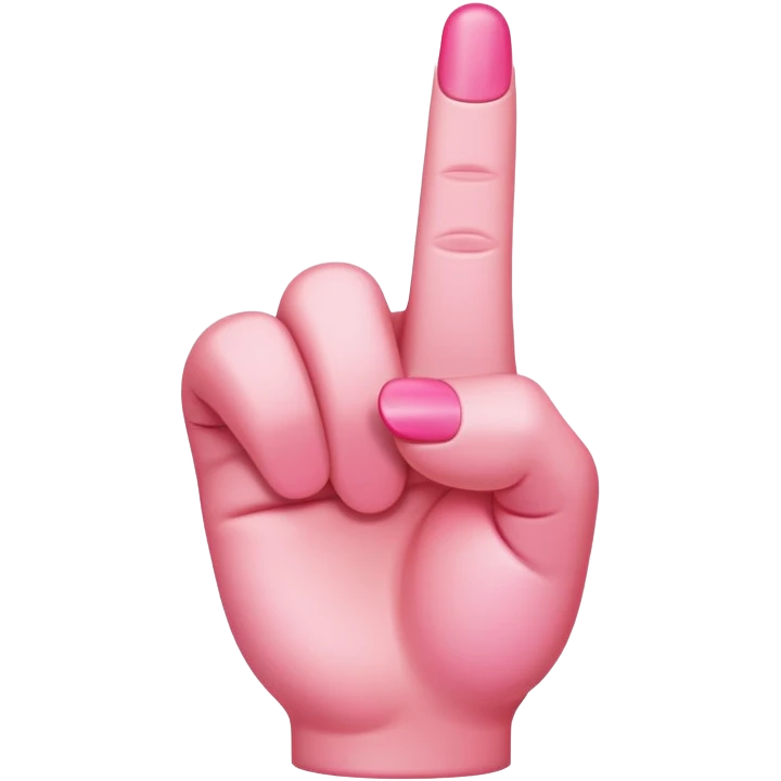 Pink middle finger emoji