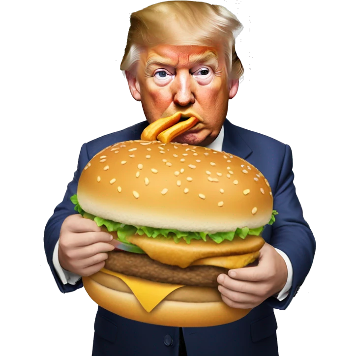 Donald Trump eating a hamburger  emoji