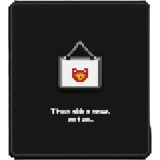 pixel art of a news website with a warning sign representing fake news emoji