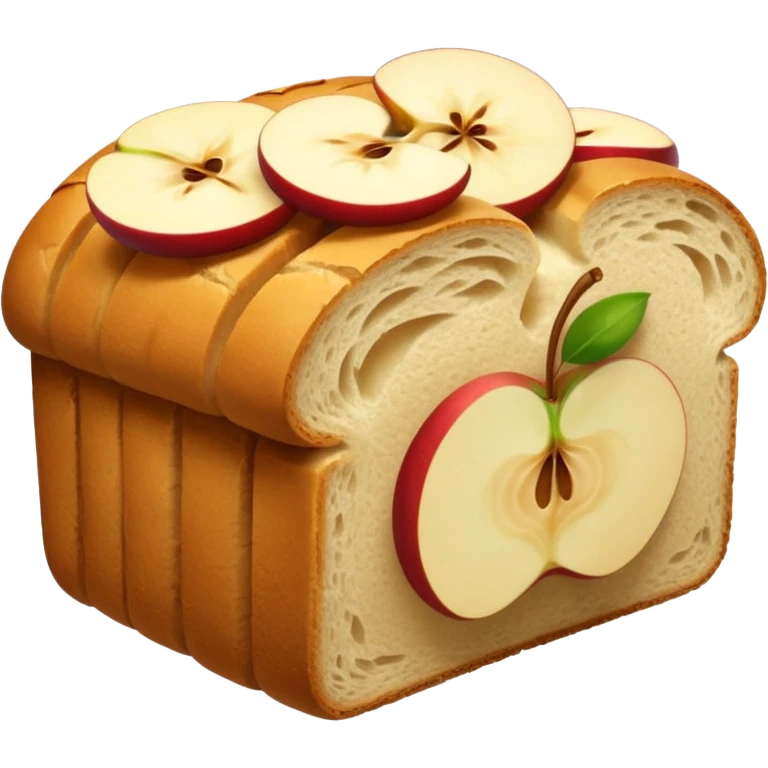 bread with apple slices inside emoji emoji