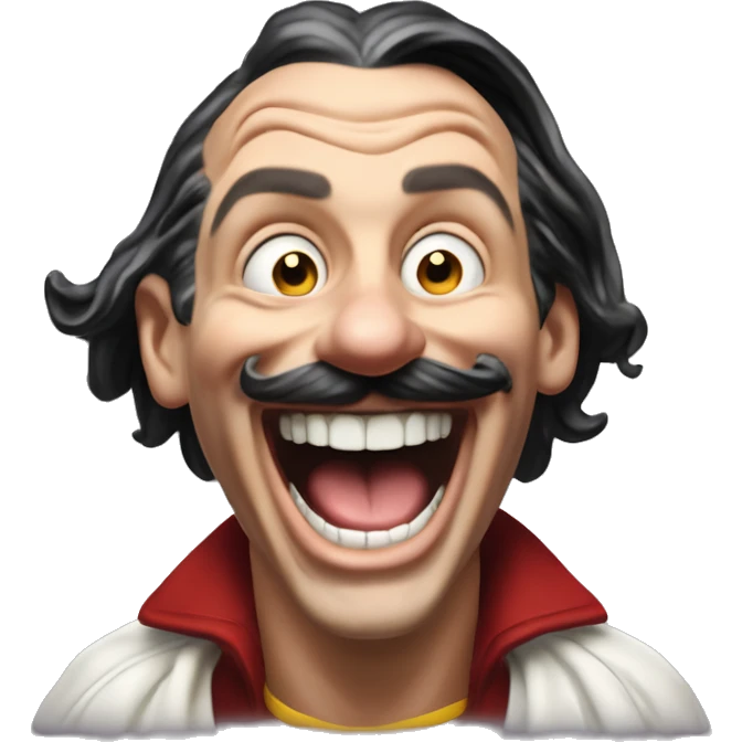 Laughing clever Zlatan in Uncle Scrooge style, oil paint, mysterious eyes, intricate lips, masterpiece pose, odd perspective, beautiful, desirable, logical emoji
