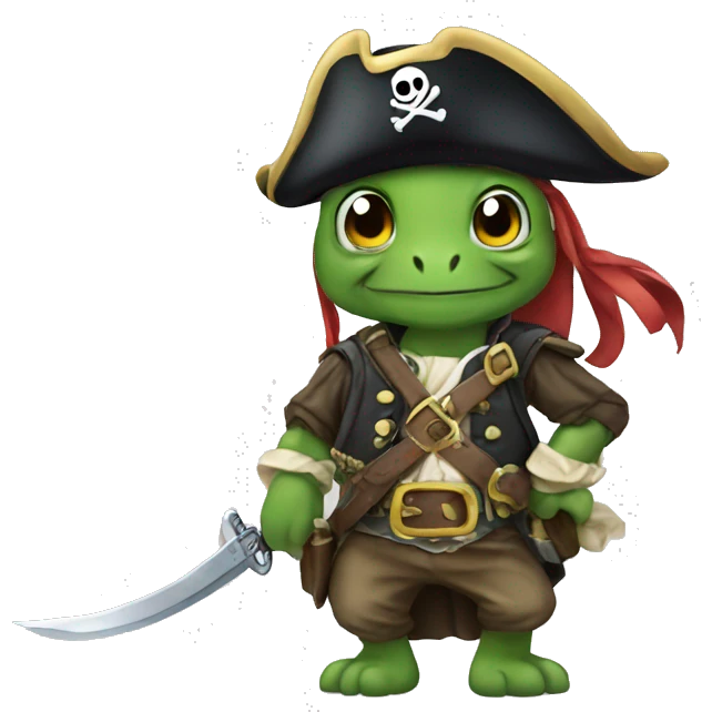 Pirate turtle manga emoji