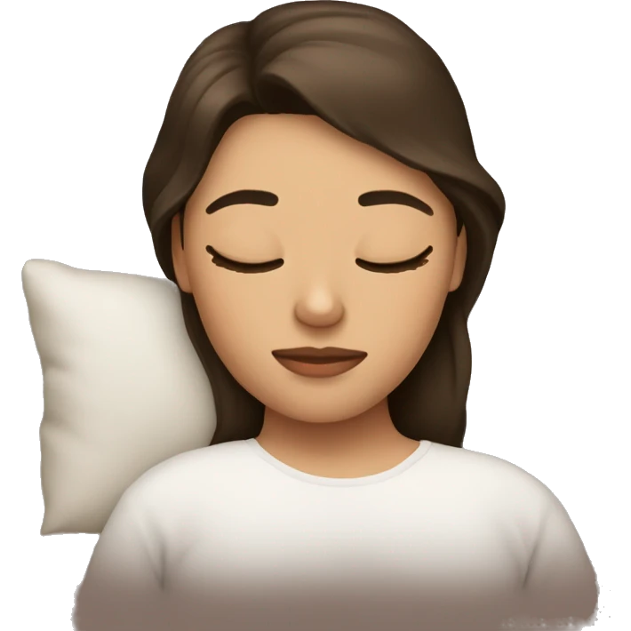 The brunette is sleeping emoji