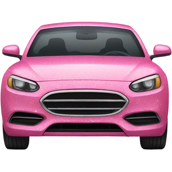 Pink car with glitter and decorated flowers  emoji