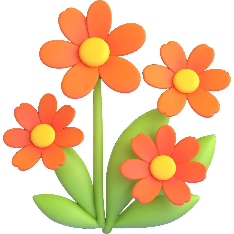 flower 3d emoji style emoji