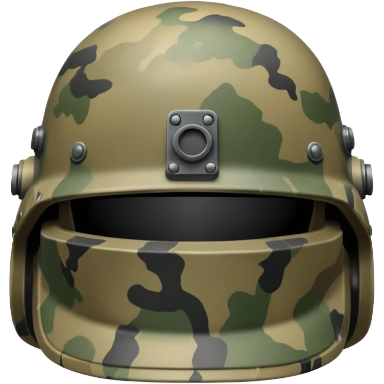 back of military helmet on soldier's head emoji