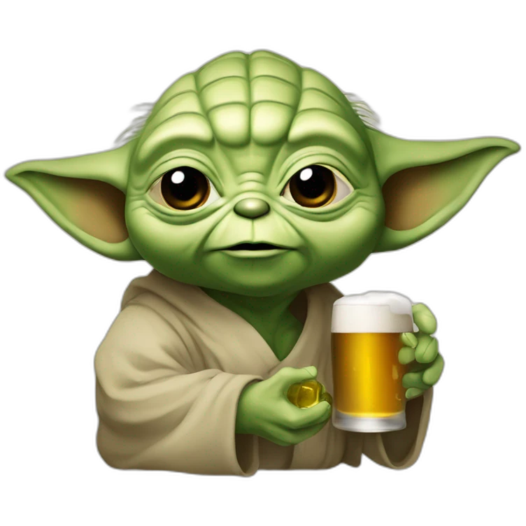 Yoda qui boit une bière emoji
