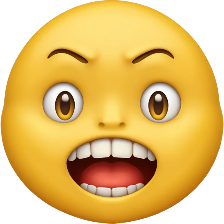 Normal yellow emojie worried mouth teeth clench  emoji