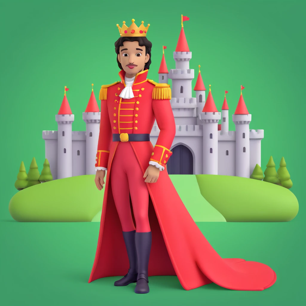 prince in red dress, royal castle background emoji