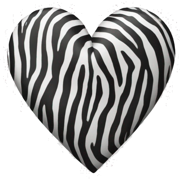 zebra print heart emoji
