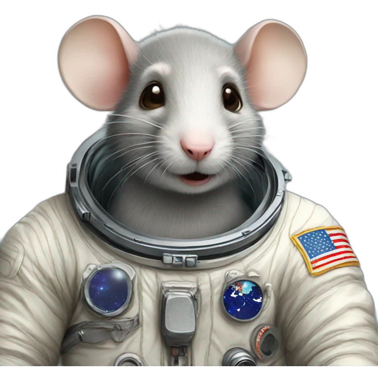 astronaut old rat realistic emoji