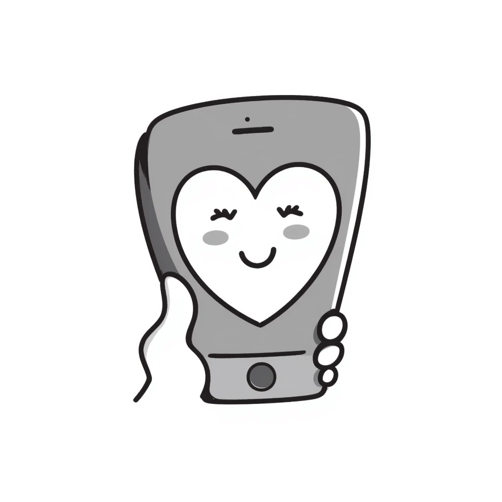 phone with a big heart emoji