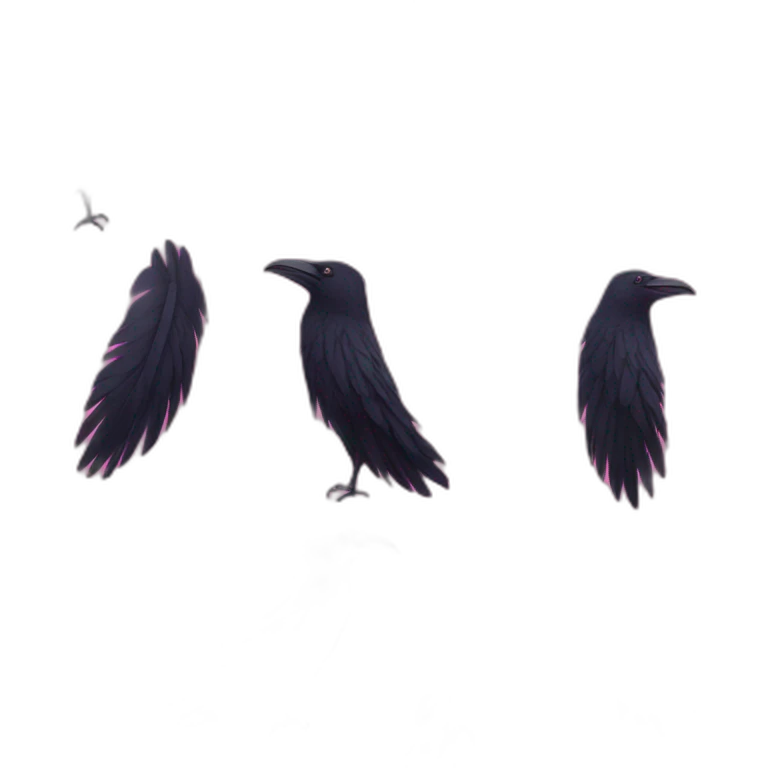 HSE Raven with pink feathers emoji