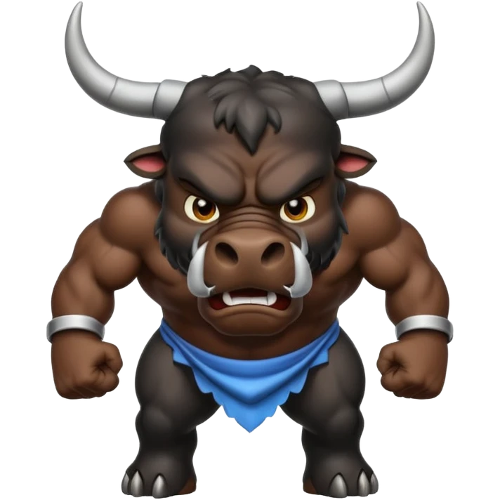Emoji of an angry black powerful bull with steam coming out of its nose emoji
