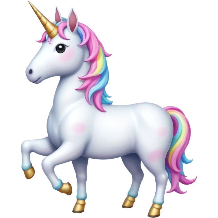 Create a single emoji of a Unicorn in full body, shown at a slight side angle in a natural, characteristic pose with a horn. Cute and stylized like an emoji, but clearly recognizable. No background.
 emoji