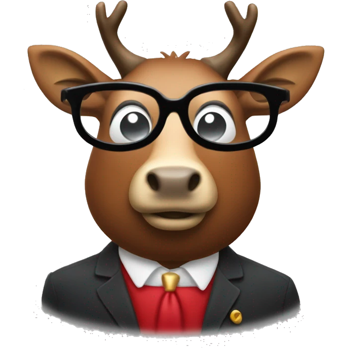 Un cerf rouge avec un monocle emoji