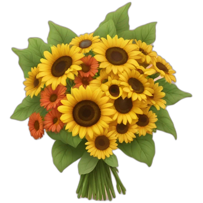 Bouquet with sunflowers and germinis  emoji