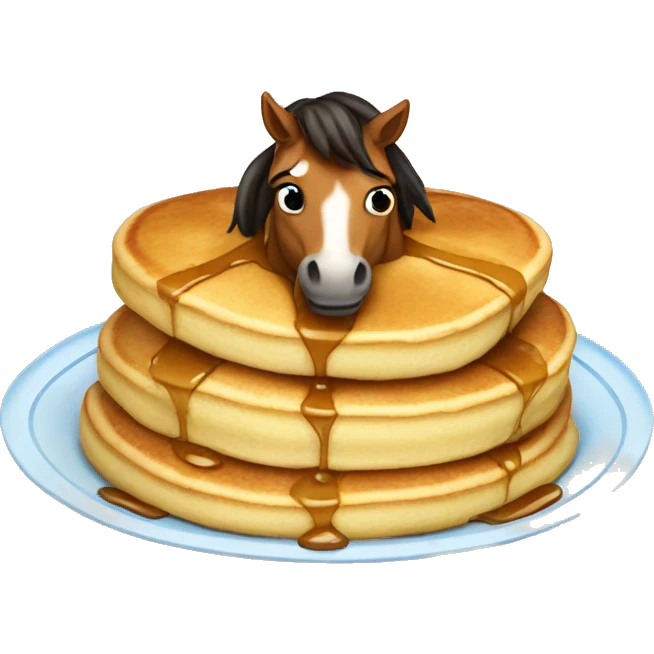 Pancakes with a horse emoji
