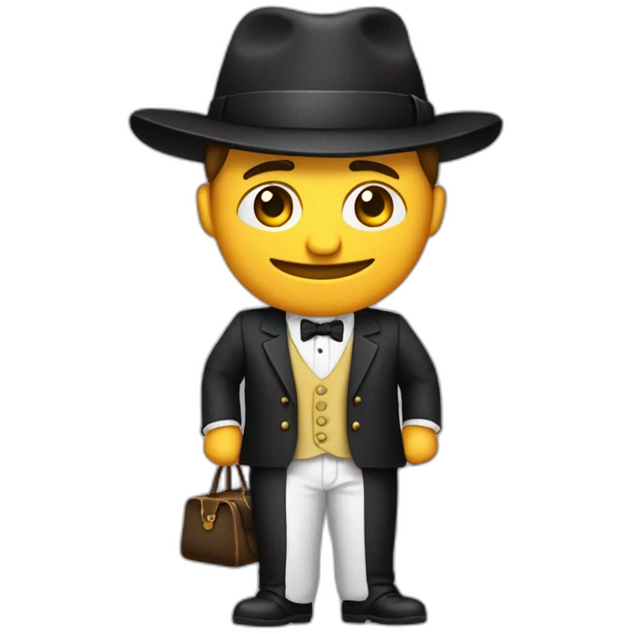 señor con ropa elegante y dinero emoji
