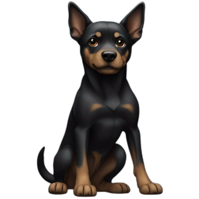 Chien noir en équilibre sur les pattes avants emoji