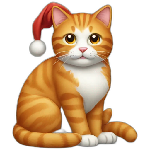 Santa clause Ginger cat  emoji