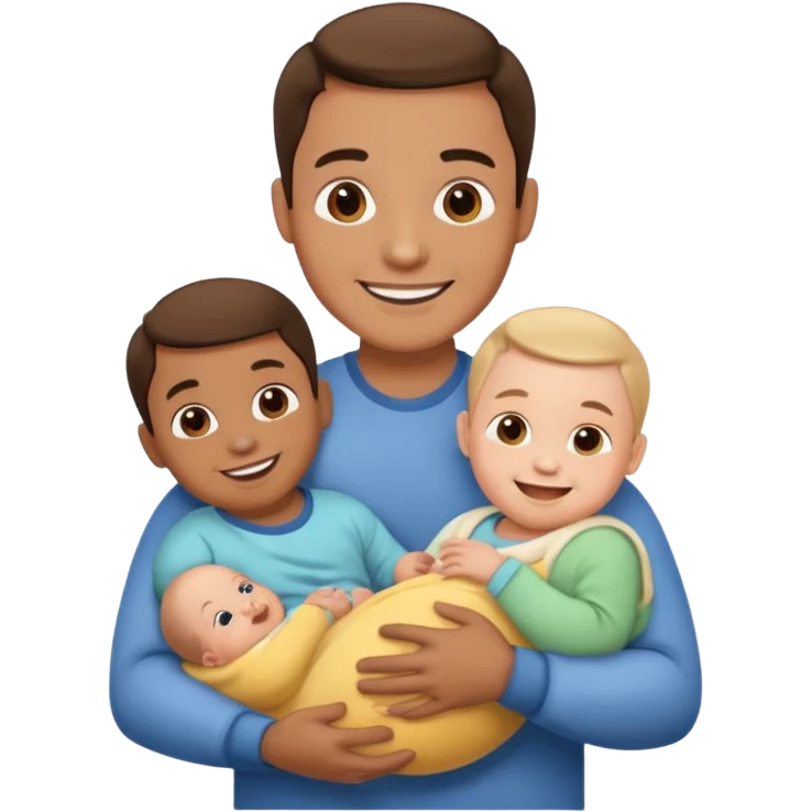 man with three babies emoji