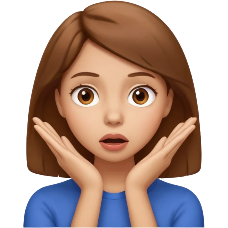 suprised angle, hands on cheeks emoji