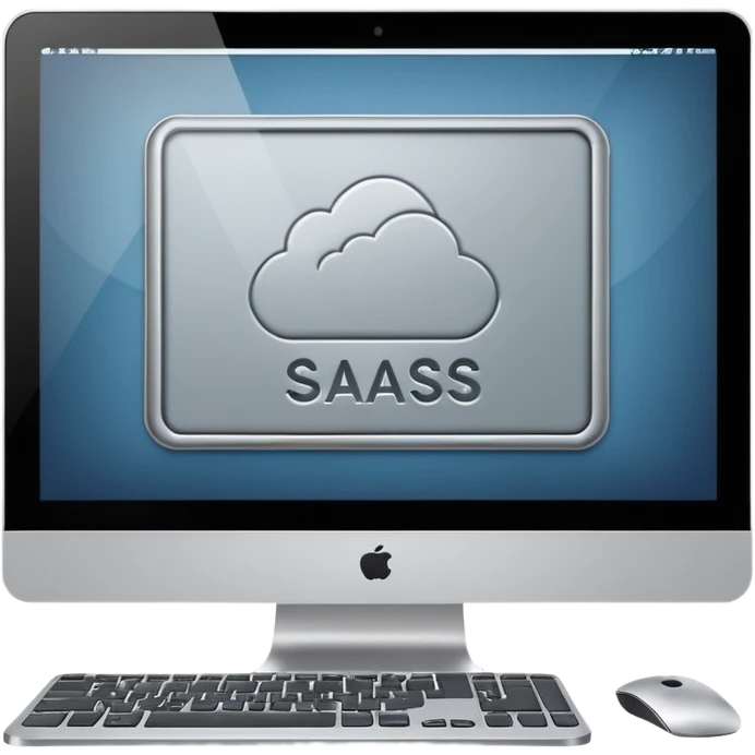 technical looking computer with text "SaaS" emoji