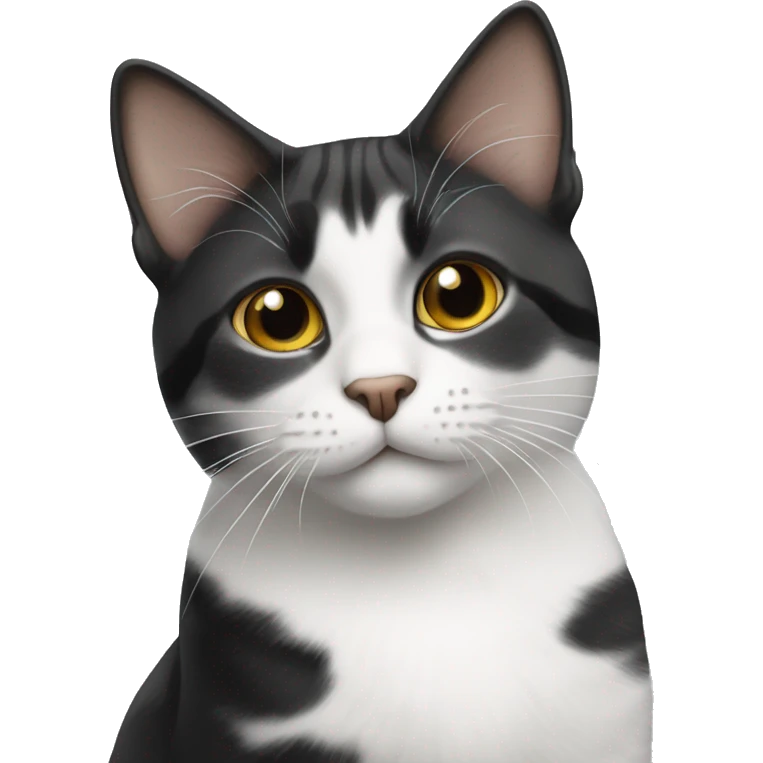 black and white tabby cat emoji