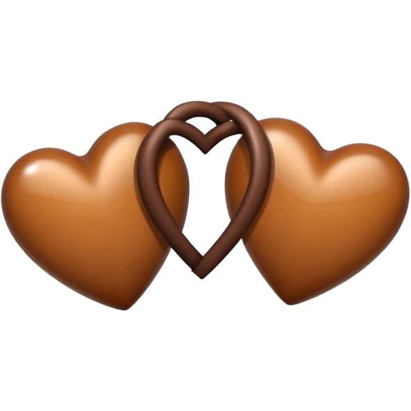 Two little brown hearts  emoji