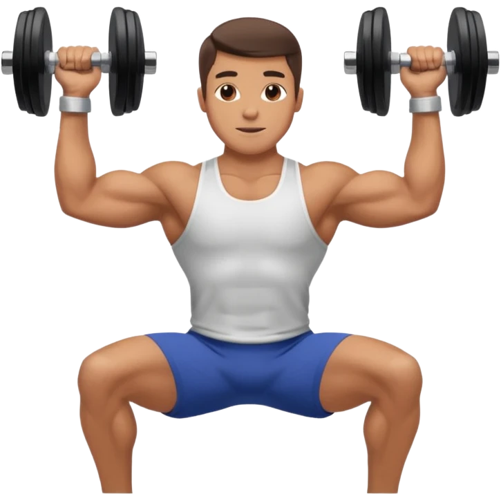 fit man wearing clothes lifting dumbbell,sideways photo emoji