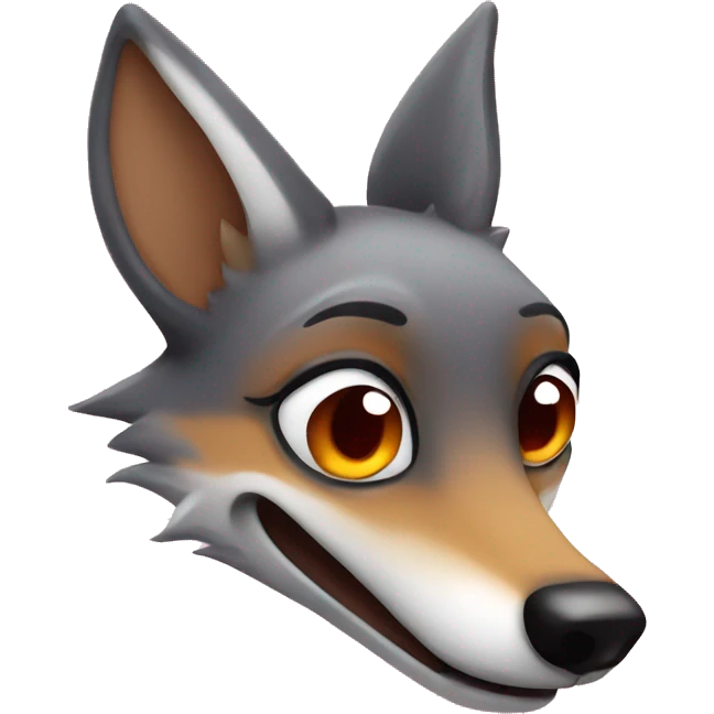 jackal smiling face with heart eyes emoji