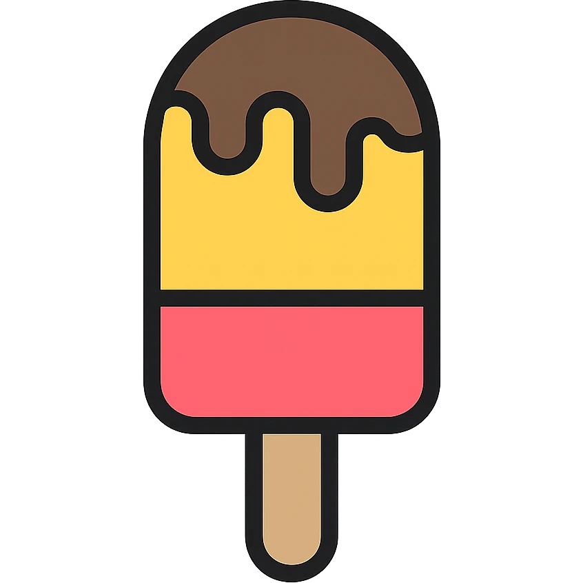 ice cream, flat color icon style, bold colors, minimal shading, clear silhouette, modern look emoji