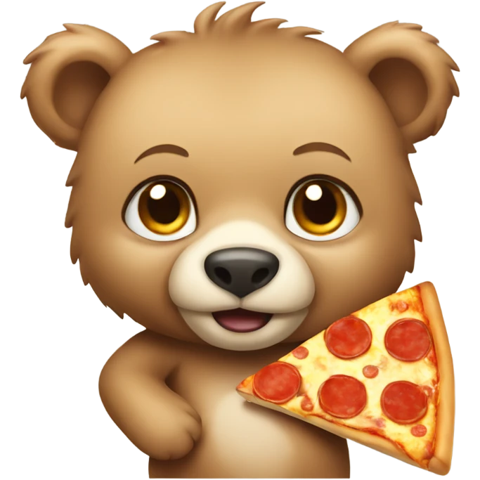 Bear cub with pizza emoji