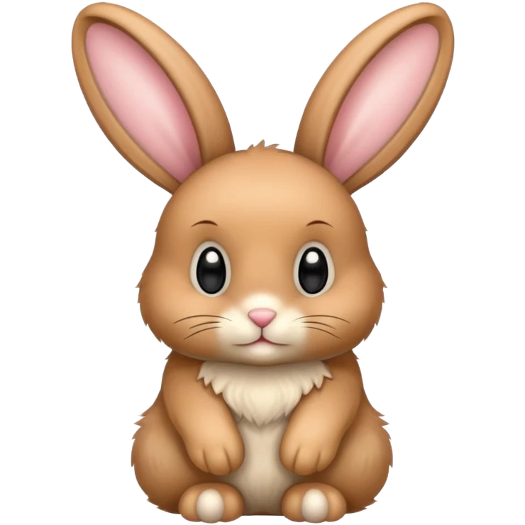 A fuzzy tan bunny  emoji