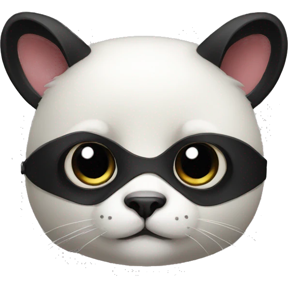 cute masked panda-cat-hybrid emoji