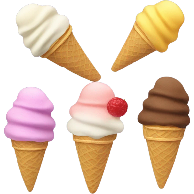 A scoop ac ice cream with a flake dancing emoji