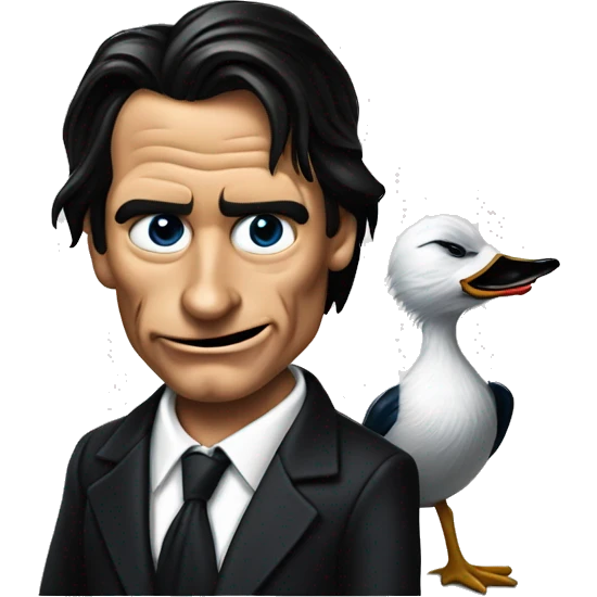 Donald Duck dressed as Patrick Bateman American Psycho movie portrat emoji