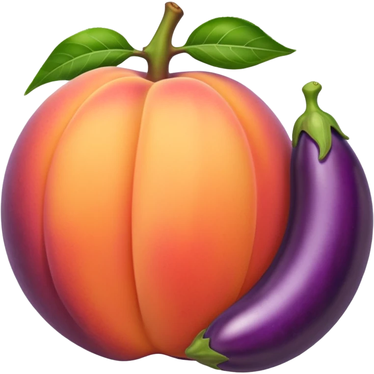 Peach with eggplant in it emoji