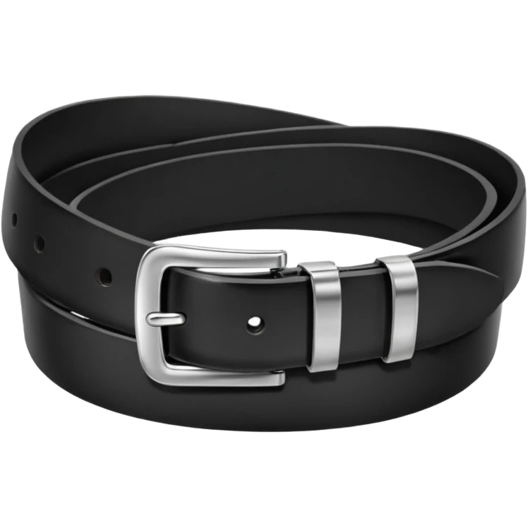 Black leather belt with silver belt buckle emoji
