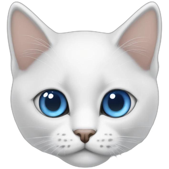 gato branco de olho azul e vesgo emoji