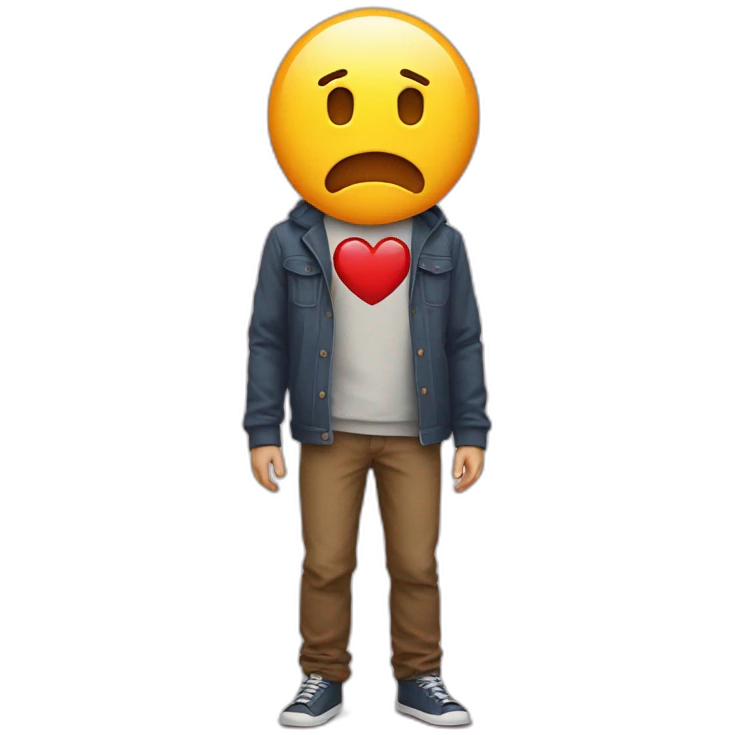 Emoji qui pleure avec des coeur emoji