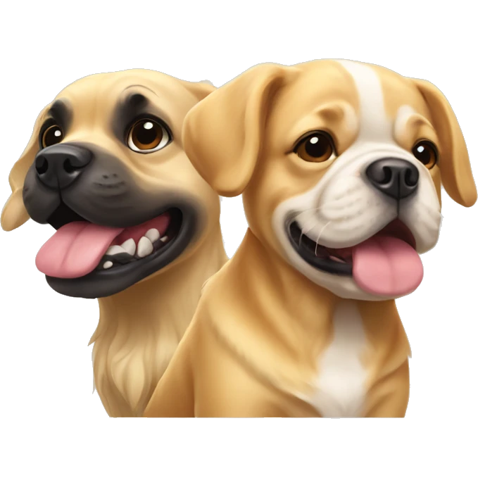 golden retriever and french bulldog  emoji