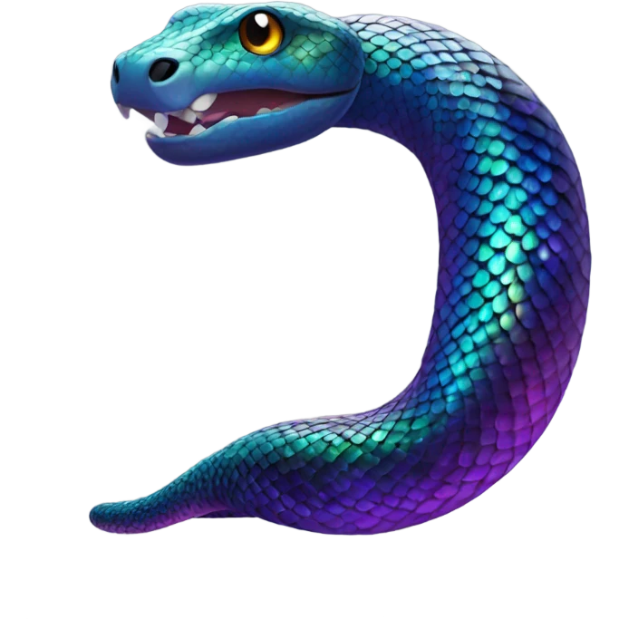 Dark iridescent snake emoji