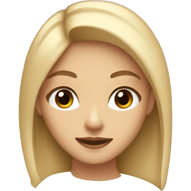 girl with blonde hair and brown eyes wearing a beige low cut shirt emoji