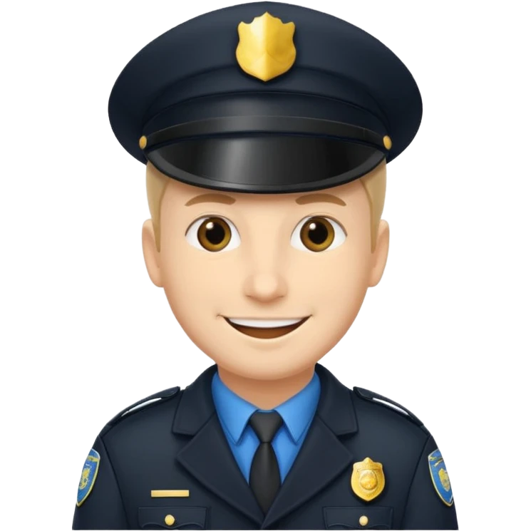 policeman smile in blackcoat emoji