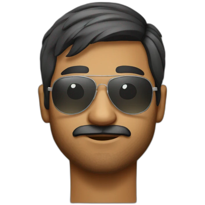 Indian man one sided hairstyle wearing aviator sunglasses  emoji