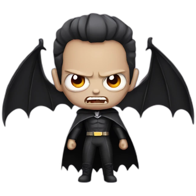 Angry vampire with a bat wing ears emoji
